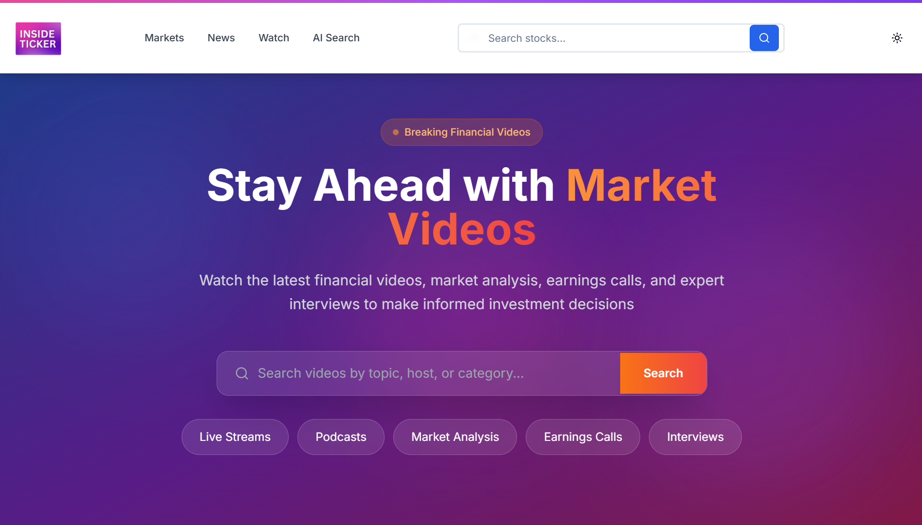 Inside Ticker - AI Fintech Platform